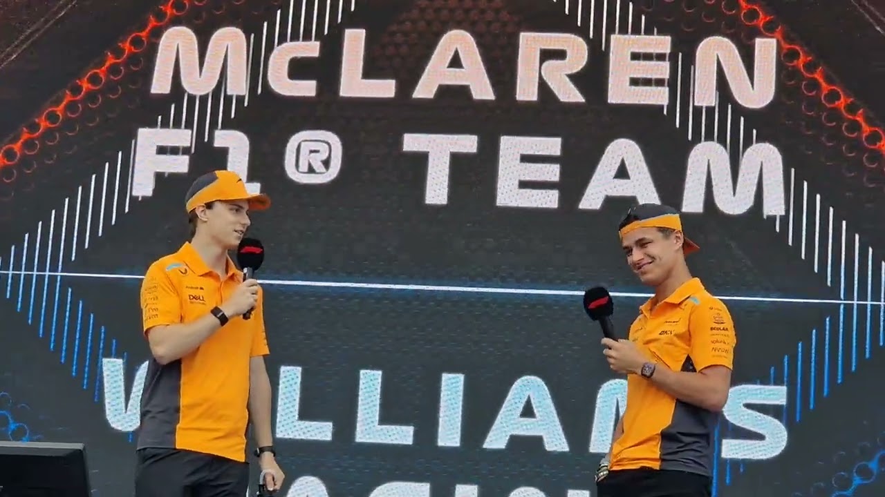 Oscar Piastri,Lando Norris,Alexander Albon,Logan Sargeant interjú. Formula1,Hungaroring 2024