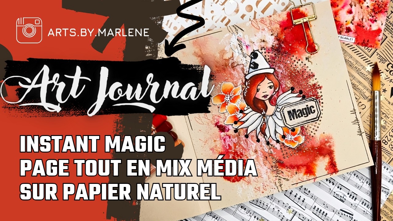 PAGE ART JOURNAL MIX MEDIA SUR PAPIER NATUREL avec l'encre et l'image