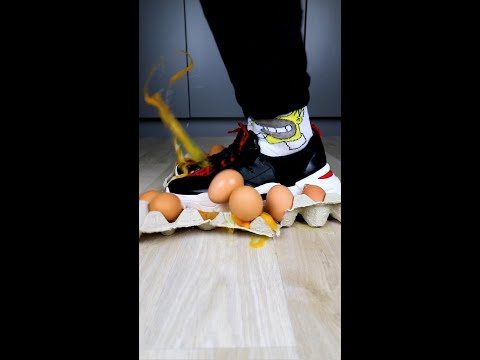 Experiment Sneakers vs Eggs | Crushing Crunchy & Soft Things! #shorts