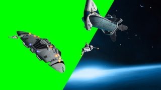Battle Star Spaceships Fly By On Green Screen - Free Green Screen - Free Use