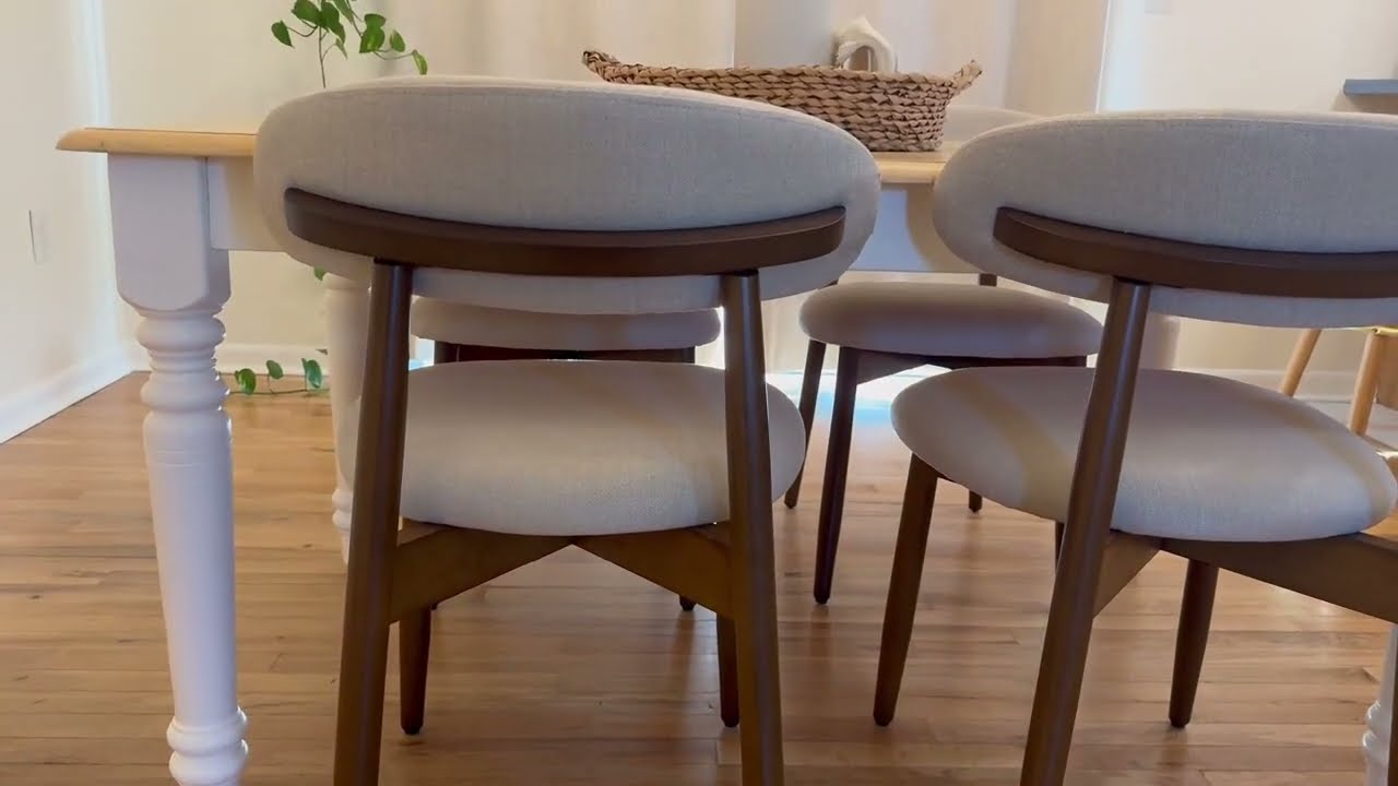 COLAMY Wooden Dining Chairs, Modern Fabric Upholstered, Comfortable and stylish dining room chairs