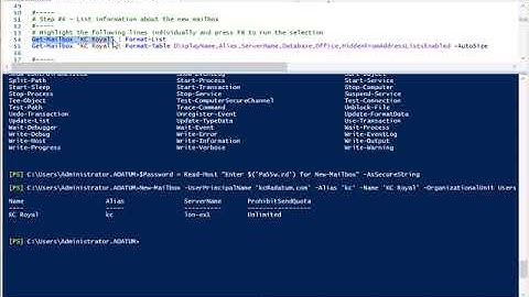 20345-1 Demo 15 Managing recipients by using Exchange Server cmdlets