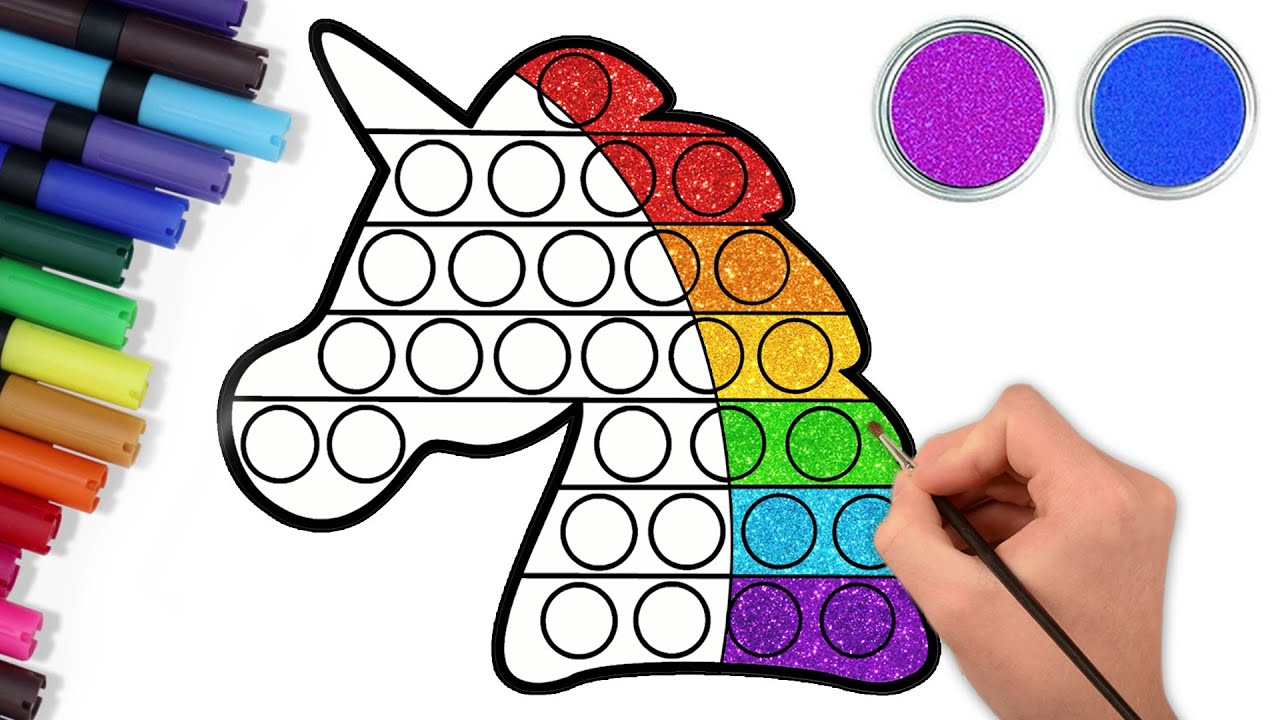 ⁣How to Draw Pop It Unicorn | Drawing, Painting and Coloring for Kids, Toddlers | Art For Kids