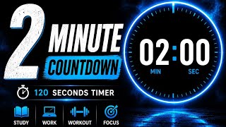⏳ 2 Minute Countdown Timer |120 Second Timer | 2 Minute Timer| Perfect for Workouts, & Presentations