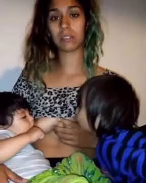 Tandem Breastfeeding Sleepy Mommy