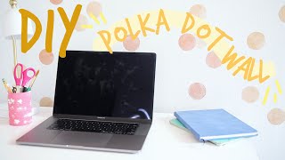 How to Paint a Polka Dot Wall with Acrylics and a Stencil! | DIY Basic Bedroom Makeover Ep. 1