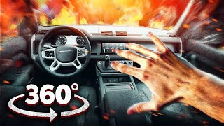 Vr 360 Car Burns And Fills With Smoke  | Survive And Escape | Virtual Simulation 4K |