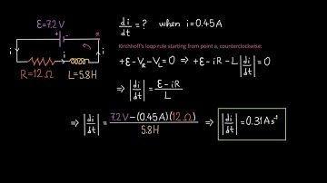 Rate of change of current, instantaneous current, and final current in R-L circuit