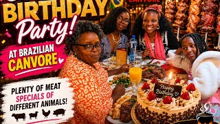 My 61st surprise birthday party at Brazilian canvore plenty ofmeat of different animals #fyp #love🇰🇪