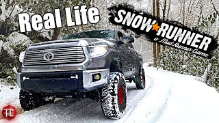 REAL LIFE SNOWRUNNER! My LIFTED TUNDRA on 37s takes on MOUNTAIN SNOW STORM!