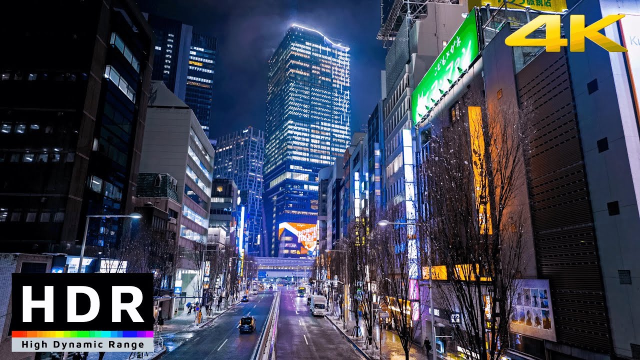 2 Hours of Heavy Snow Night Walk in Tokyo, Japan • 4K HDR