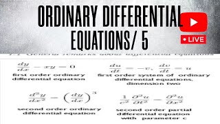 Ordinary Differential Equations - Begininers lesson Part 5 - YouTube