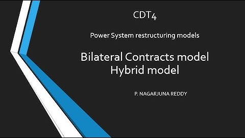 CDT4_Power system restructuring models: Bilateral contracts and hybrid models