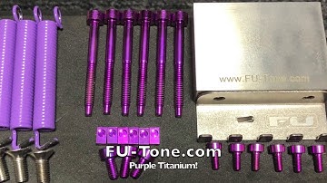 FU-tone.com purple titanium hardware and titanium big block demo by Tones & Bones Guitars.