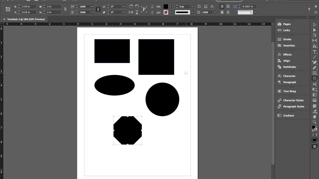 Creating Basic Shapes In Indesign Youtube