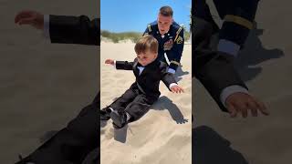 The Veil Was Fighting for Its Life 💀🌬️#BeachWedding #RingBearer #WeddingDay #WeddingMoments