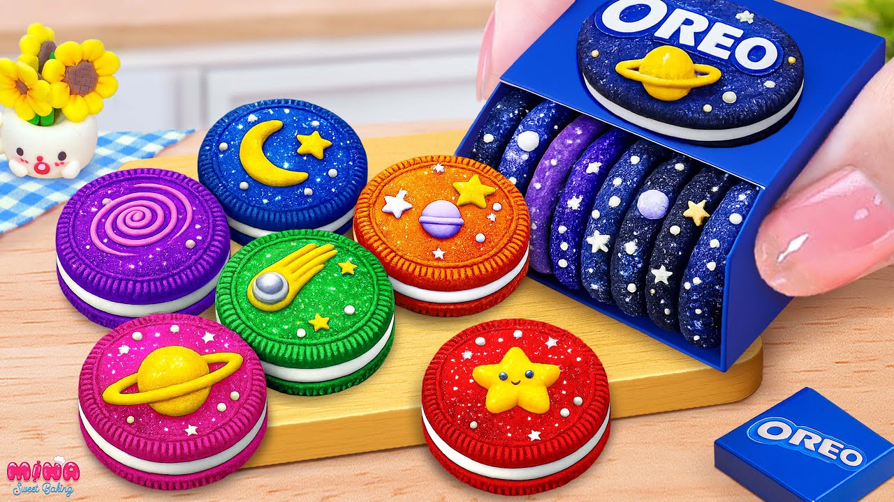 🍪Ultimate Galaxy Oreo Cookies Cake Recipe💙ASMR Miniature Oreo Space Decorating | Mina Sweet Baking