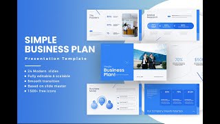Elevate Your Business Plan with the Simple Blue Presentation Template