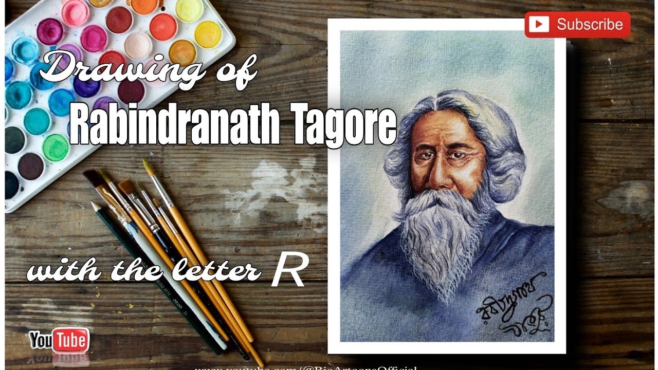 RABINDRANATH TAGORE Easy Drawing l Drawing RABINDRANATH TAGORE l
