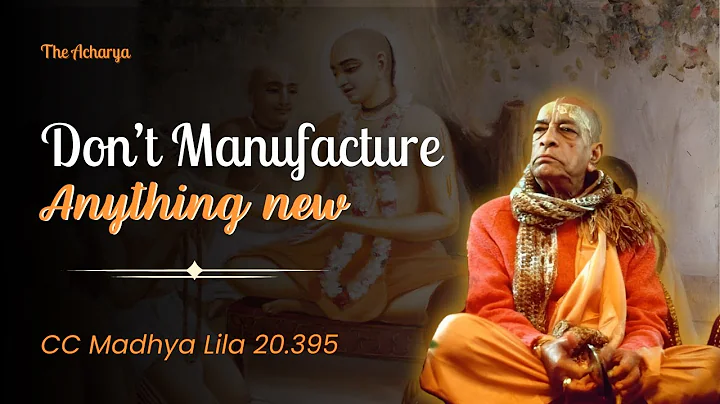 Don't Manufacture Anything New | CC Madhya Lila 20.395 | Hyderabad | Srila Prabhupada