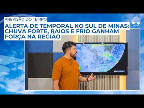 Alerta de temporal no Sul de Minas: chuva forte, raios e frio ganham força na região
