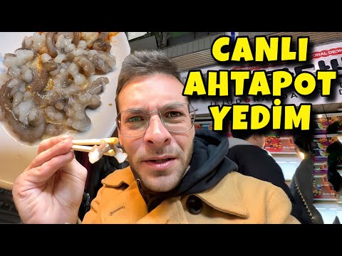 GÜNEY KORE'DE CANLI AHTAPOT YEDİM! GÜNEY KORE SOKAK YEMEKLERİ