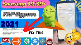 Samsung S9/S9+/S8/S8+ Frp Bypass  /Samsung Frp tool 2021 Free Method