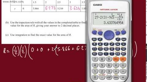 q9 Core 2 January 2013 Edexcel Quick worked answers Integration trapezium rule