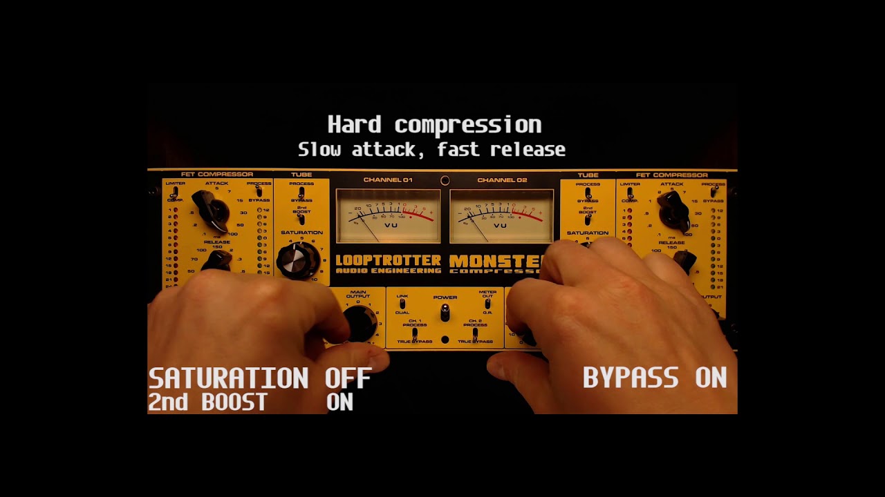 Looptrotter Monster Compressor with drums group - audio example.