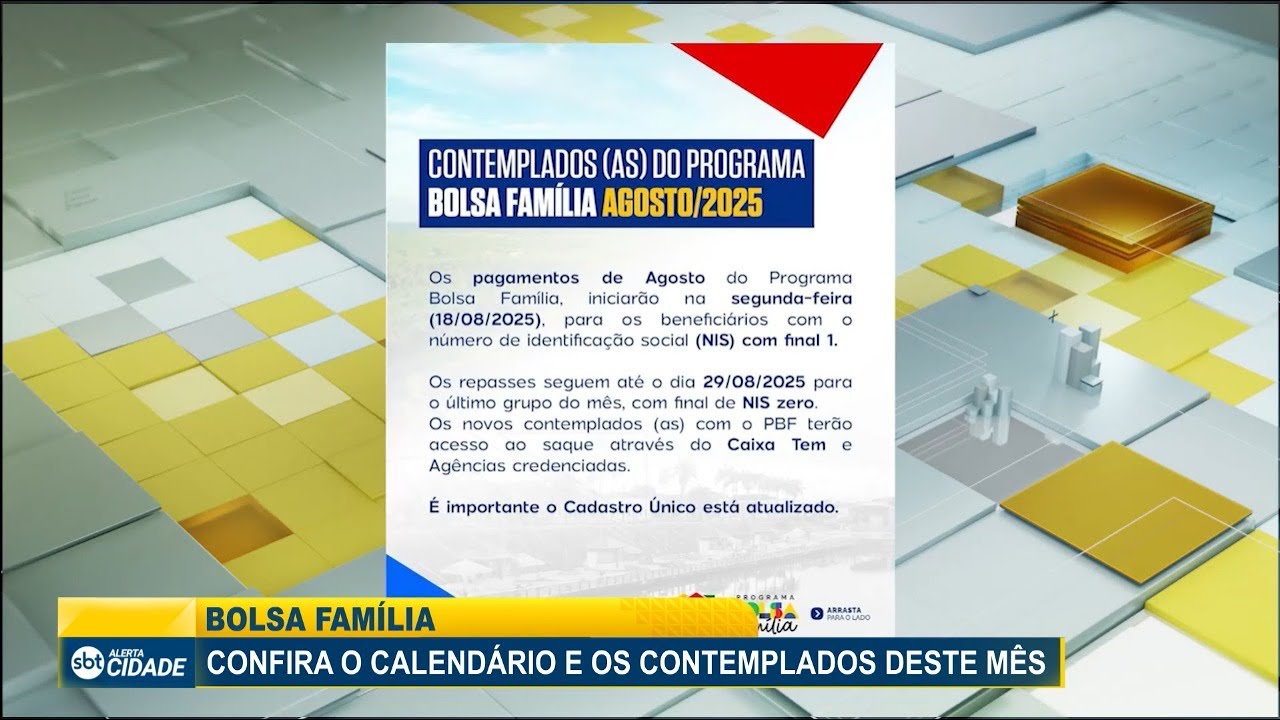 CONFIRA O CALENDÁRIO E OS CONTEMPLADOS DESTE MÊS DO BOLSA FAMÍLIA