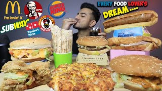 KFC, DOMINOS, McDONALDS, BURGER KING, BURGER SINGH, SUBWAY, PIZZA, BURGER, WRAP, HOT DOG MUKBANG