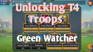 Unlocking my t4 troops Lords mobile| lords mobile| unlocking t4| T4 troops|green watcher