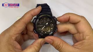 Casio AEQ-110W Paano e adjust ang Digital Time and Analog Watch