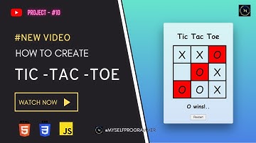 How to make tic tac toe game in javascript, HTML, CSS                     #javascript #html #css
