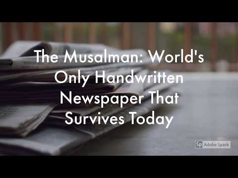 The Musalman: World's Only Handwritten Newspaper That Survives Today