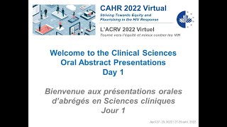 CAHR 2022 Clinical Sciences Oral Abstract Session Day 1