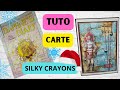 Tuto  carte facile avec les silky crayons de chez action et le dernier daphnes diaryrcup