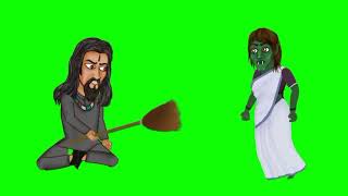 Flying ghost and tantric talking Green screen Cartoon Tv