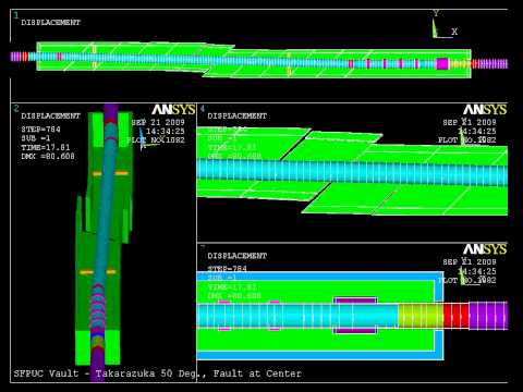 Ansys analysis of 6 ft Diam. water pipeline response to earthquake for SFPUC