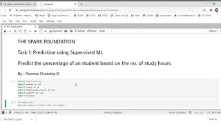 The Sparks Foundation Task 1 || Prediction using Supervised ML || Predict the No. of study hours|