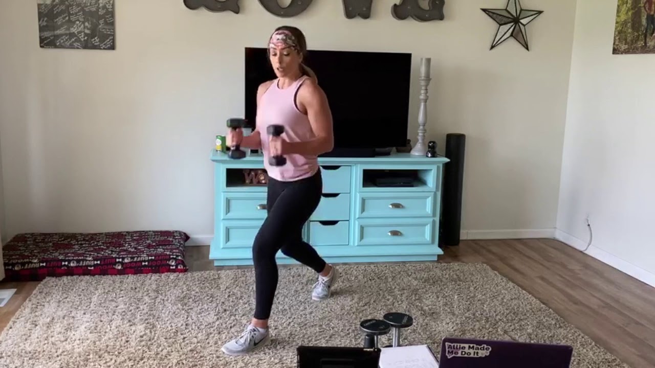 Stationary Lunge with lateral raise - YouTube