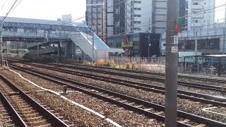 JR西日本東淀川駅で105系SW004編成吹田入場回送（廃車回送）の通過シーン（2021年4月5日月曜日）携帯電話で撮影（途中で201系に被られます。）