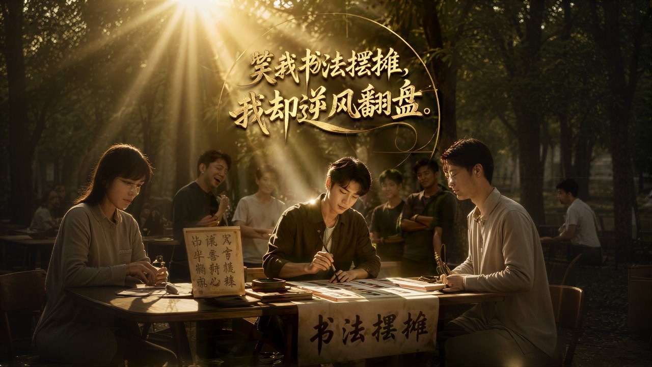笑我書法擺攤，我卻逆風翻盤