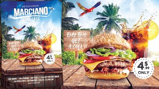 Burger Restaurant Advertising Poster/Flyer Design - Photoshop Tutorial