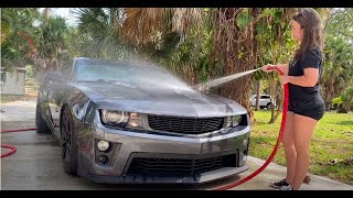 Washing the camaro