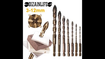 DIZAINLIFE 3-12mm Cross Hex Tile Drill Bits Set