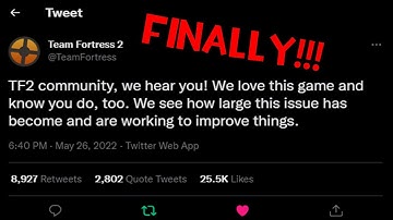 VALVE FINALLY RESPONDED TO THE BOT CRISIS!!! #savetf2