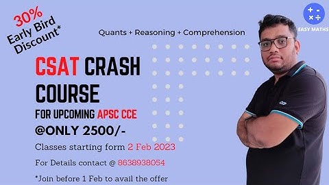 APSC CSAT CRASH COURSE || #APSC_CSAT,#APSC_CCE, APSC CCE 2022||