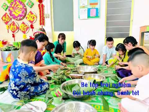 Bé trải nghiệm làm Bánh chưng, bánh tét ngày Tết 🧧 của trường em (Mừng Xuân Năm 2023)