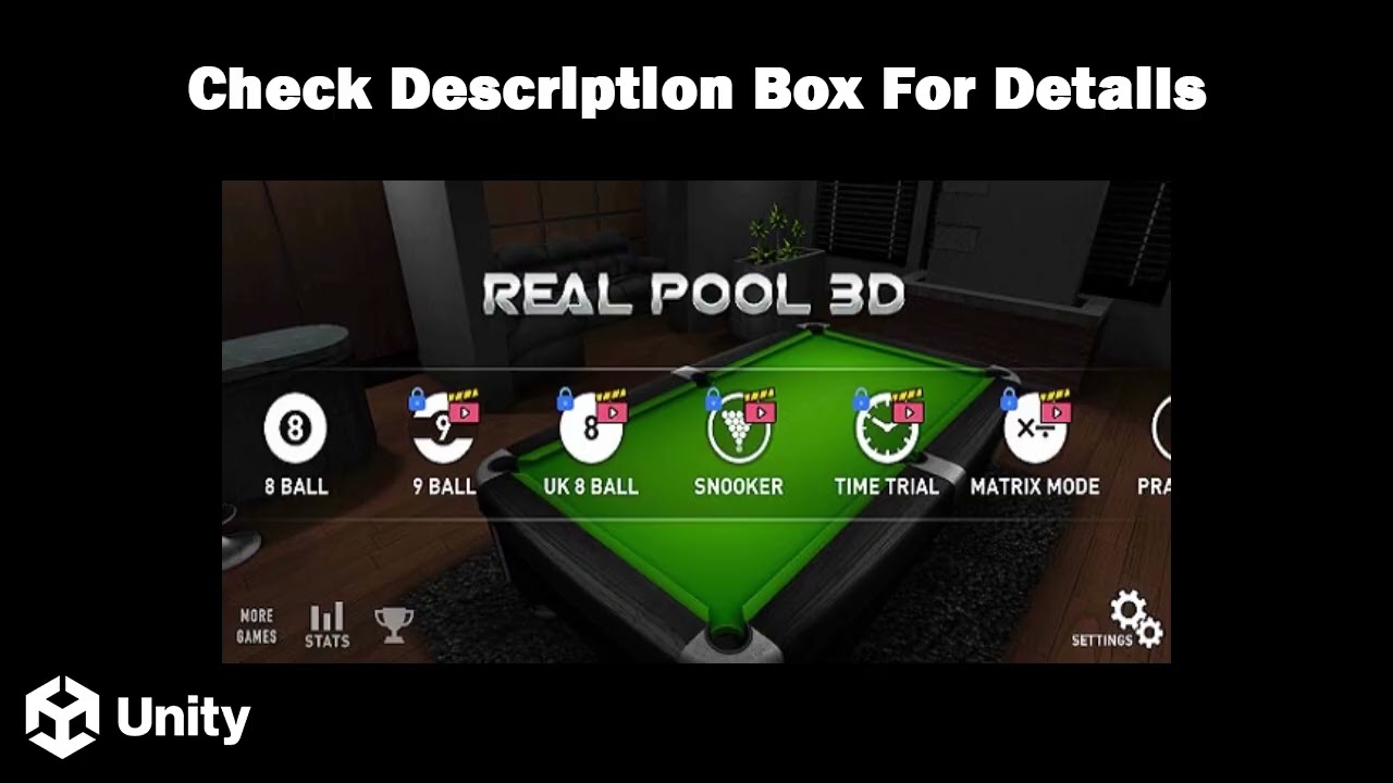 Real Pool 3D Unity Source Code | Unity pool game template